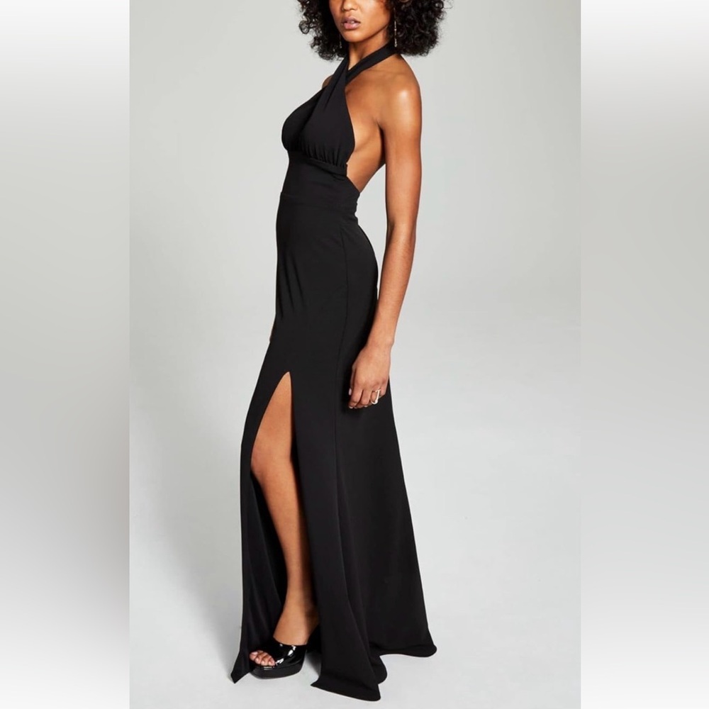 Speechless Women’s Plus Size 22W Dress Stretch Open Back Halter Black Gown NEW